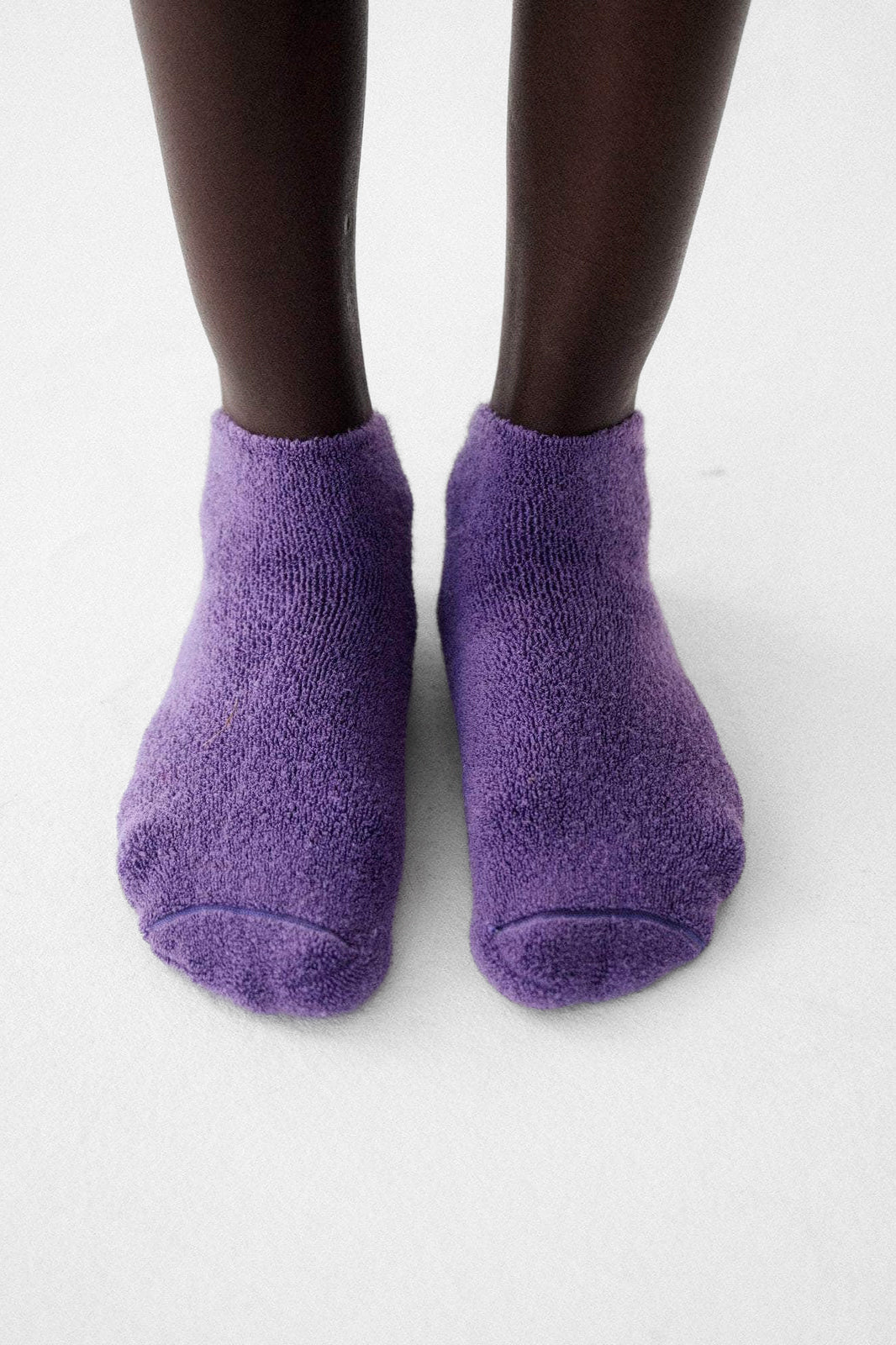 Buckle Ankle Socks in Yu Purple Organic Cotton