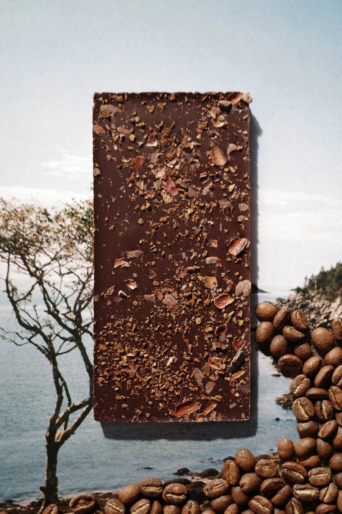 Ground Ethiopian Coffee & Cacao Shell Chocolate Bar