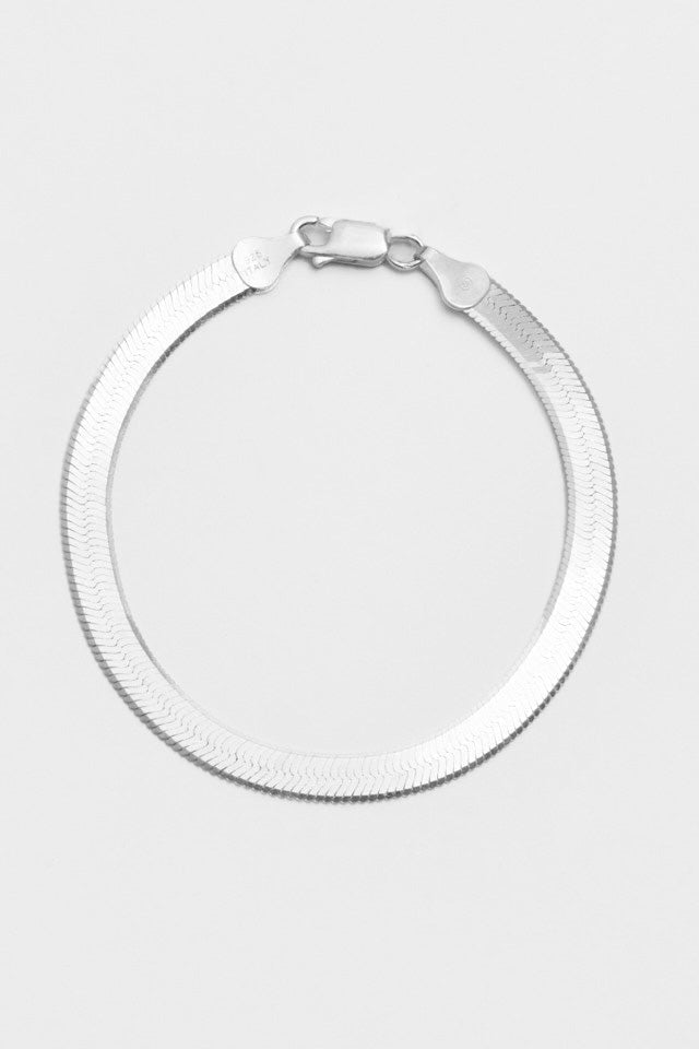 XL Herringbone Bracelet in Sterling Silver by Loren Stewart