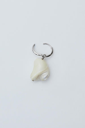 Baba Earring - White Mother of Pearl Swirl