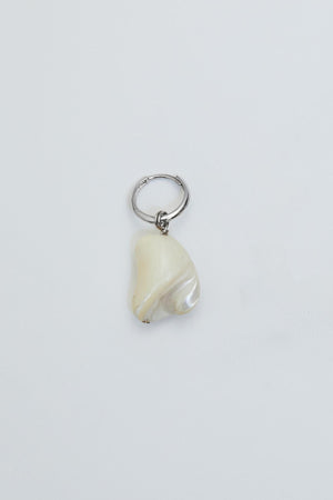 Baba Earring - White Mother of Pearl Swirl